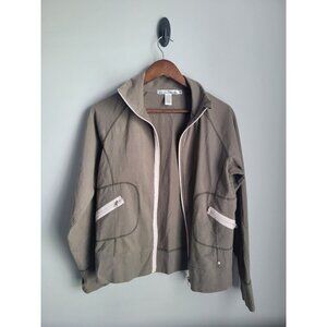 Neon Buddha Jacket Womens  M brown Full Zip Stretch Athleisure